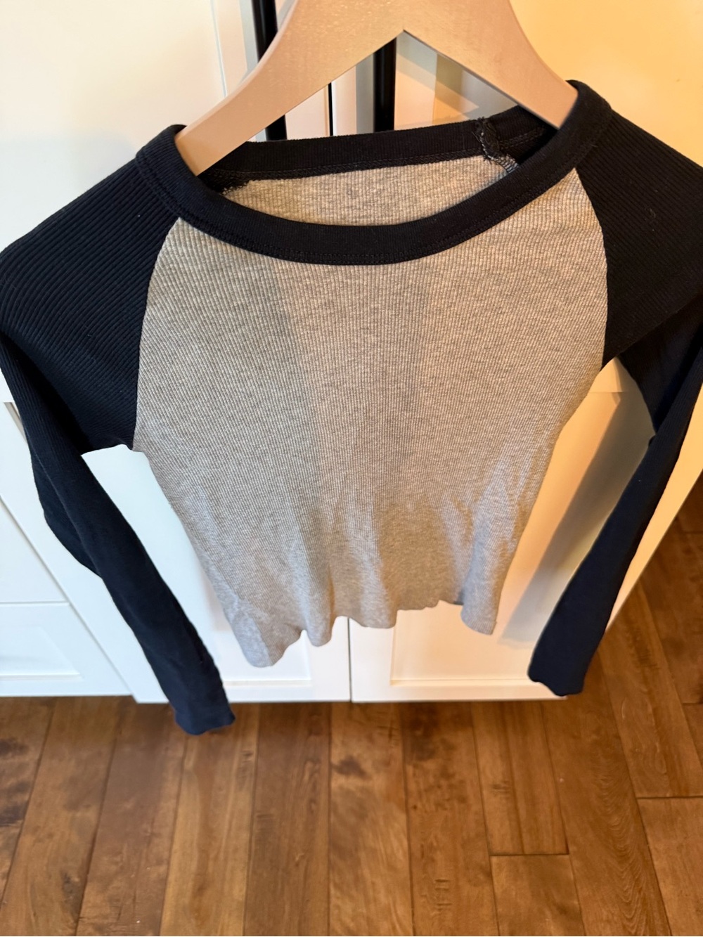 Brandy Melville gray and black long sleeve jersey